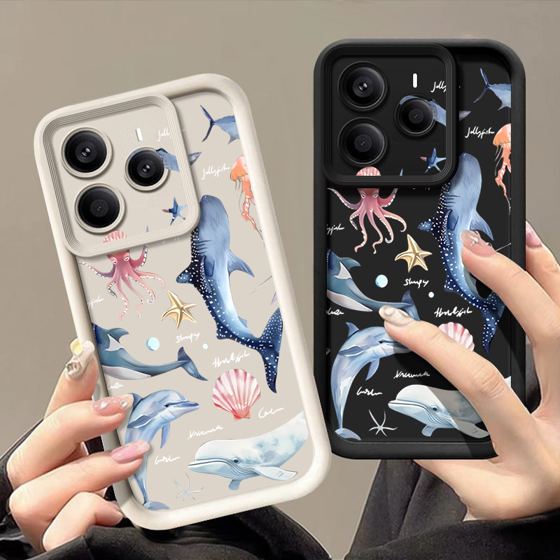 Xiaomi Redmi Note 14 - เคสโทรศัพท์ลายโลมาสุดน่ารัก สำหรับ Xiaomi Redmi Note 15