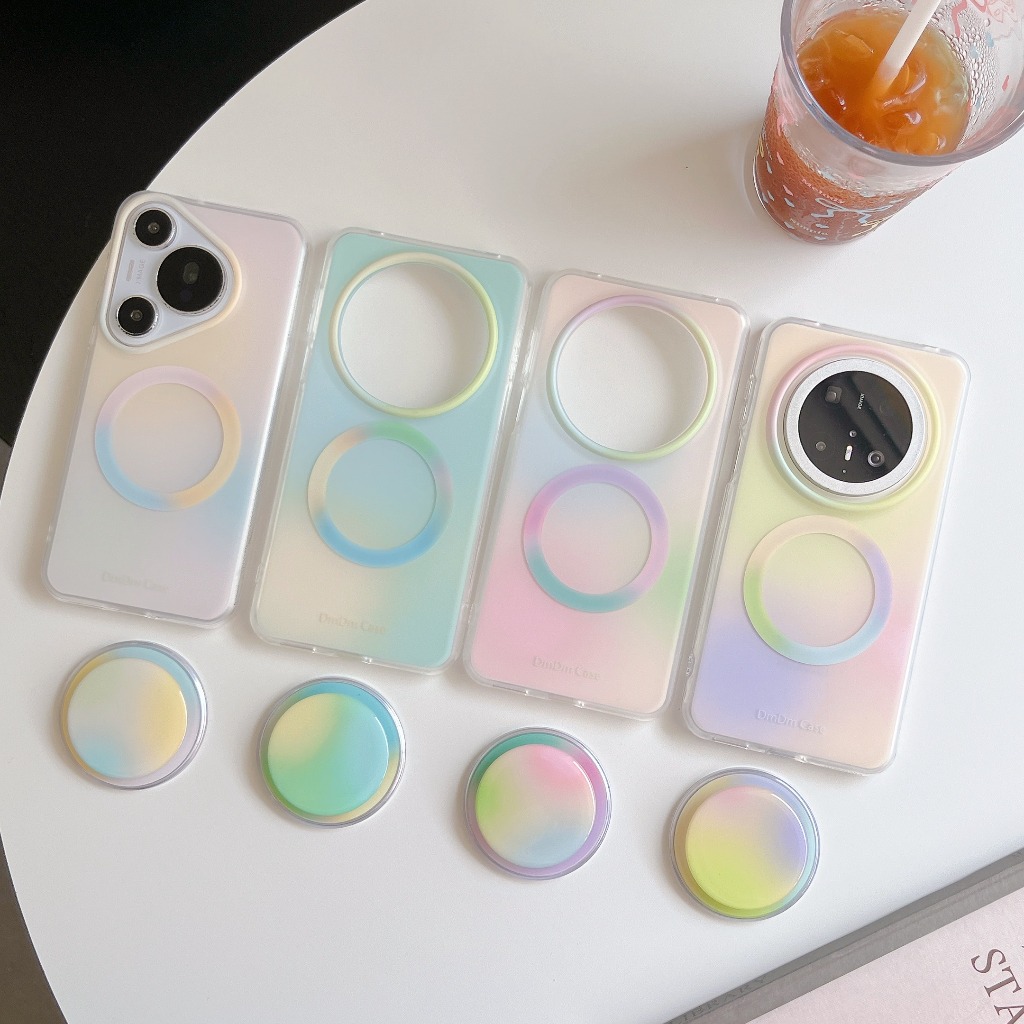 Huawei Mate 60 - เคสโทรศัพท์ Aurora Gradient สำหรับ Magsafe พร้อมขาตั้งแม่เหล็กแบบถอดได้