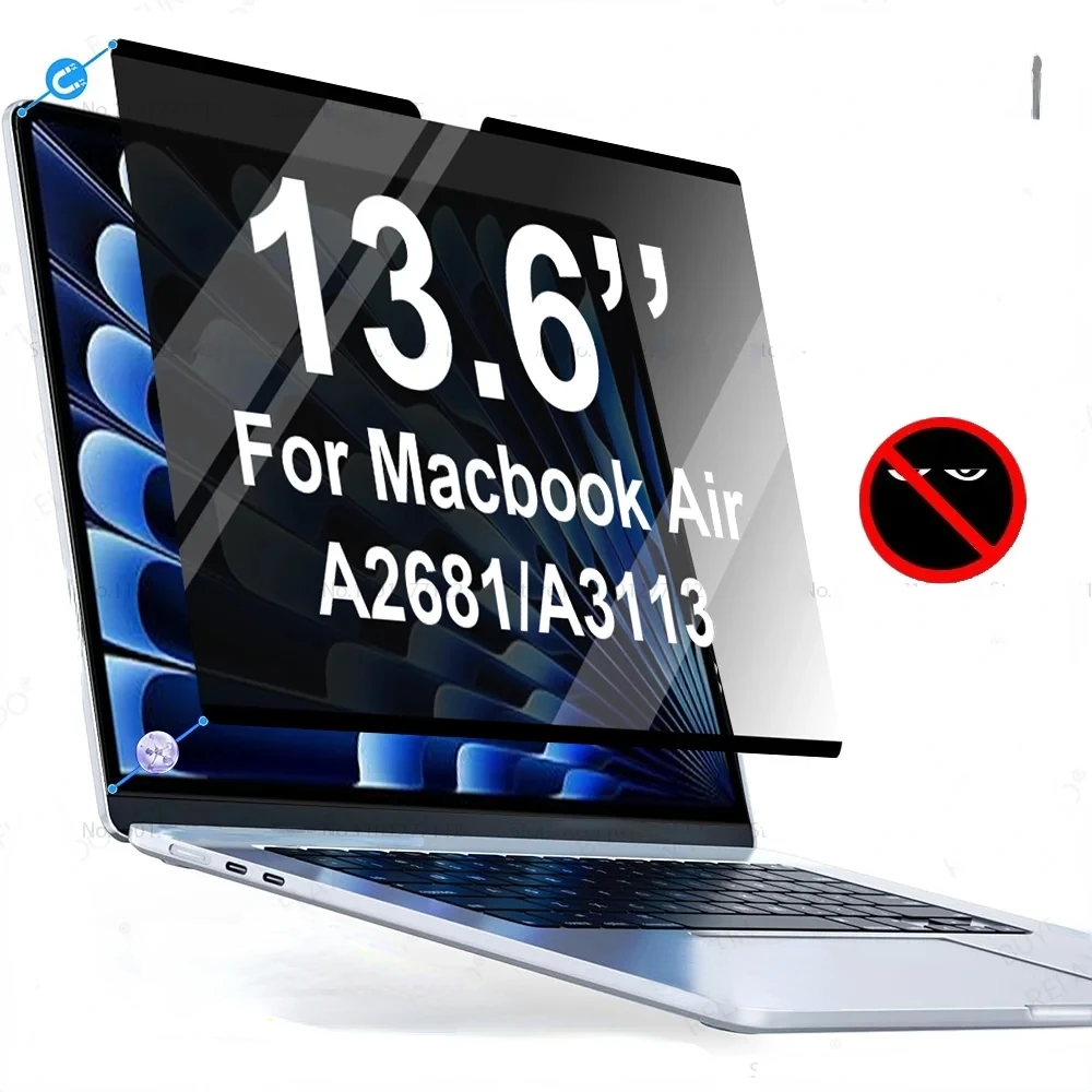 Privacy Filter 2Pack - ฟิล์มกรองเพื่อความเป็นส่วนตัวสำหรับ MacBook Air ขนาด13 M2 M3