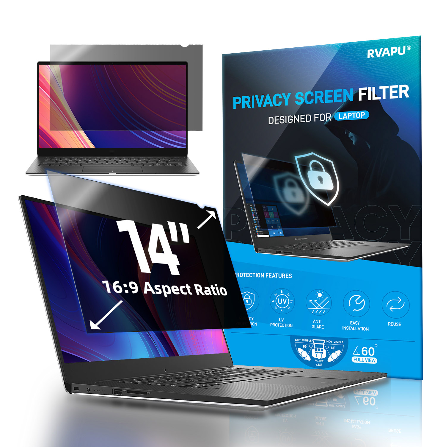 Matte Anti Glare Screen - สําหรับแล็ปท็อป 14 นิ้วความเป็นส่วนตัว Anti-peep/spy ป้องกันหน้าจอแบบถอดได้คอมพิวเตอร์โน้ตบุ๊ค PC