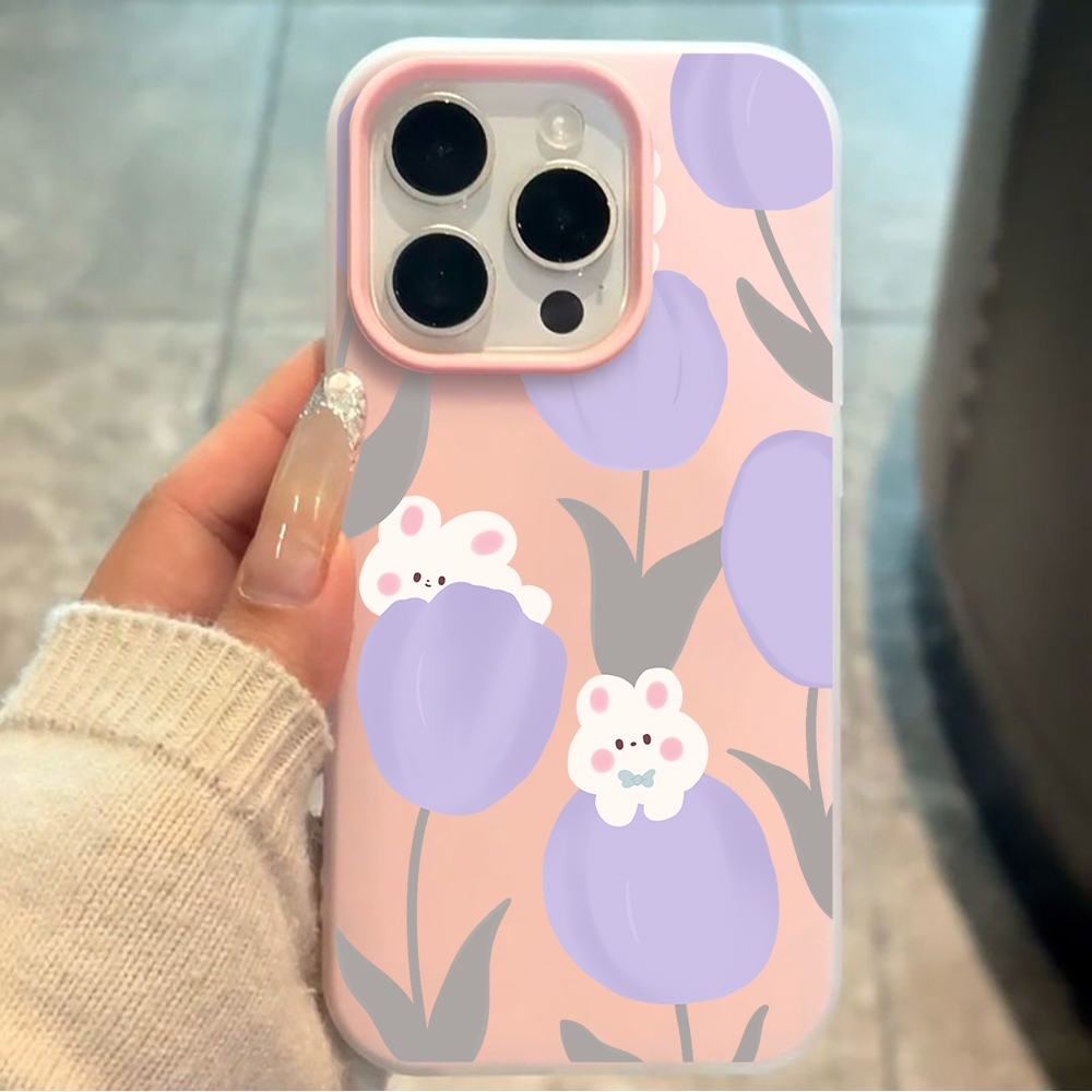 Xiaomi Redmi Note 14 - เคสโทรศัพท์ลายดอกทิวลิปสีลาเวนเดอร์นุ่มนวล สำหรับ Xiaomi Redmi Note 14